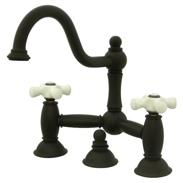 KS3915PX Restoration Bathroom Bridge Faucet, Oil Rubbed Bronze